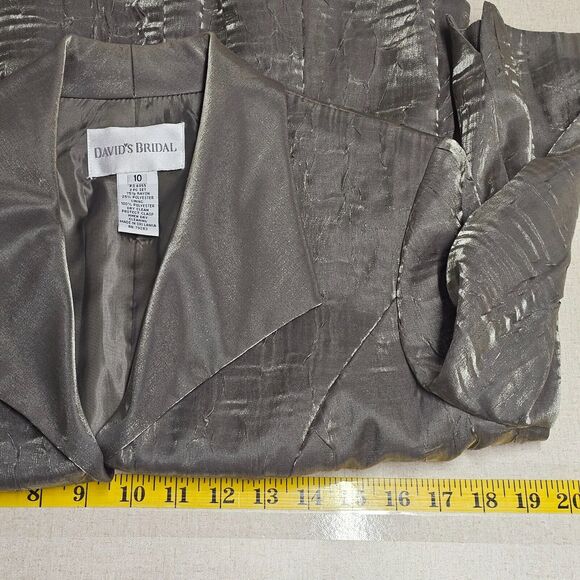 Davids Bridal Women 2 piece Event Dress Size 10 Gala MOB Formal Metallic  Mature - Picture 5 of 13